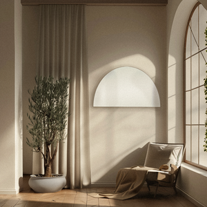 Oversized Arched Brass Framed Mirror