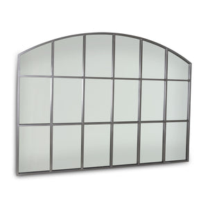 Landscape Arch Grid Arch Metal Frame Mirror - Hardware Inspired Finishes