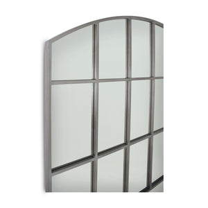 Landscape Arch Grid Arch Metal Frame Mirror - Hardware Inspired Finishes