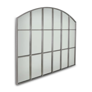 Landscape Arch Grid Arch Metal Frame Mirror - Hardware Inspired Finishes