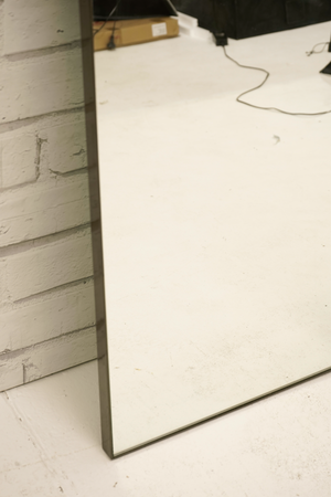 Dark Grey Metal Framed Arch Mirror