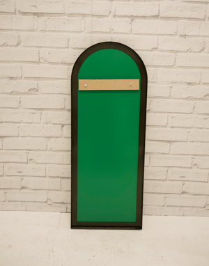 Dark Grey Metal Framed Arch Mirror