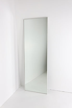 White slim frame mirror