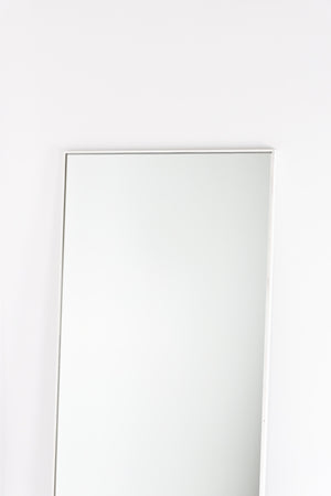 White slim frame mirror