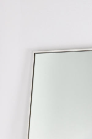 White slim frame mirror