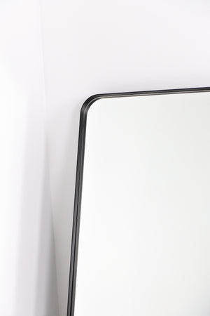 Curved edge rectangle mirror in black