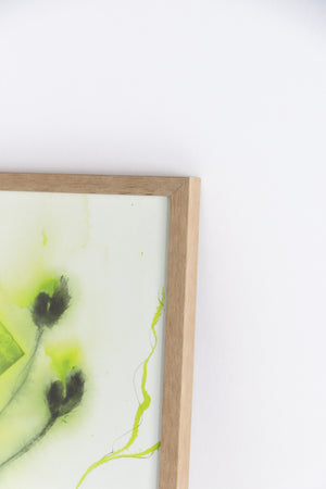 Green florals in timber frame