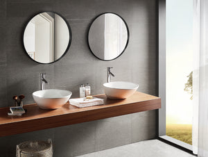 Barcelona round black or white modern recessed bathroom or decorative mirror