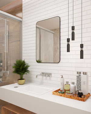 ‘Vienna’- Wall Mirror black metal frame