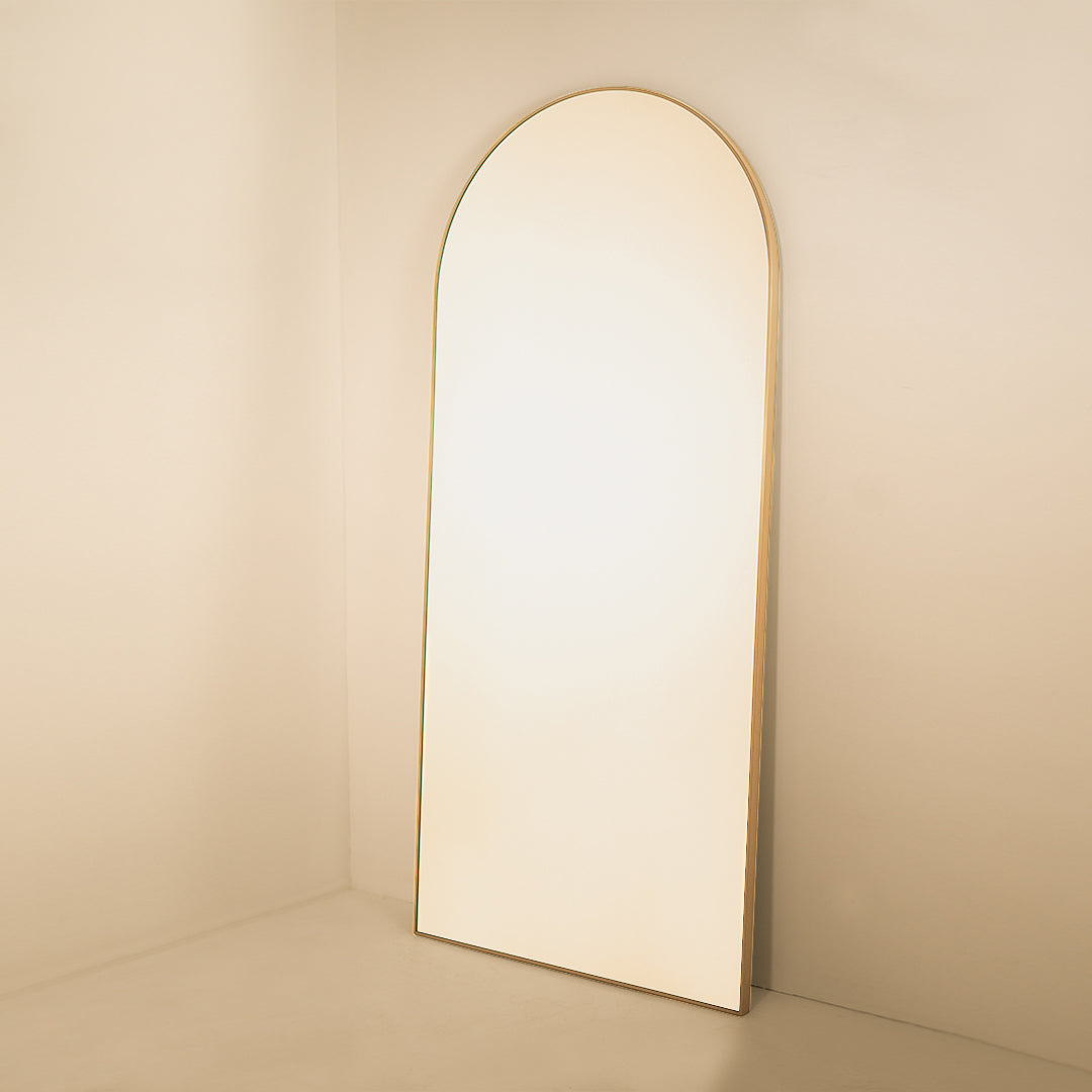 Dublin Brushed l Brass Metal Arch Mirror - 800mm x 2100mm