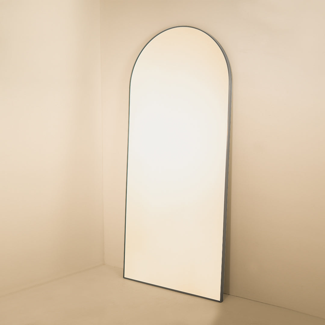 Dublin Gun Metal Grey Metal Arch Mirror - 800mm x 2100mm