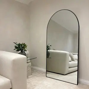 Dublin Brushed Black Arch Mirror - 800mm x 2100mm