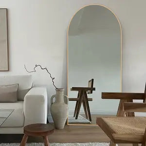 Dublin Brushed l Brass Metal Arch Mirror - 800mm x 2100mm