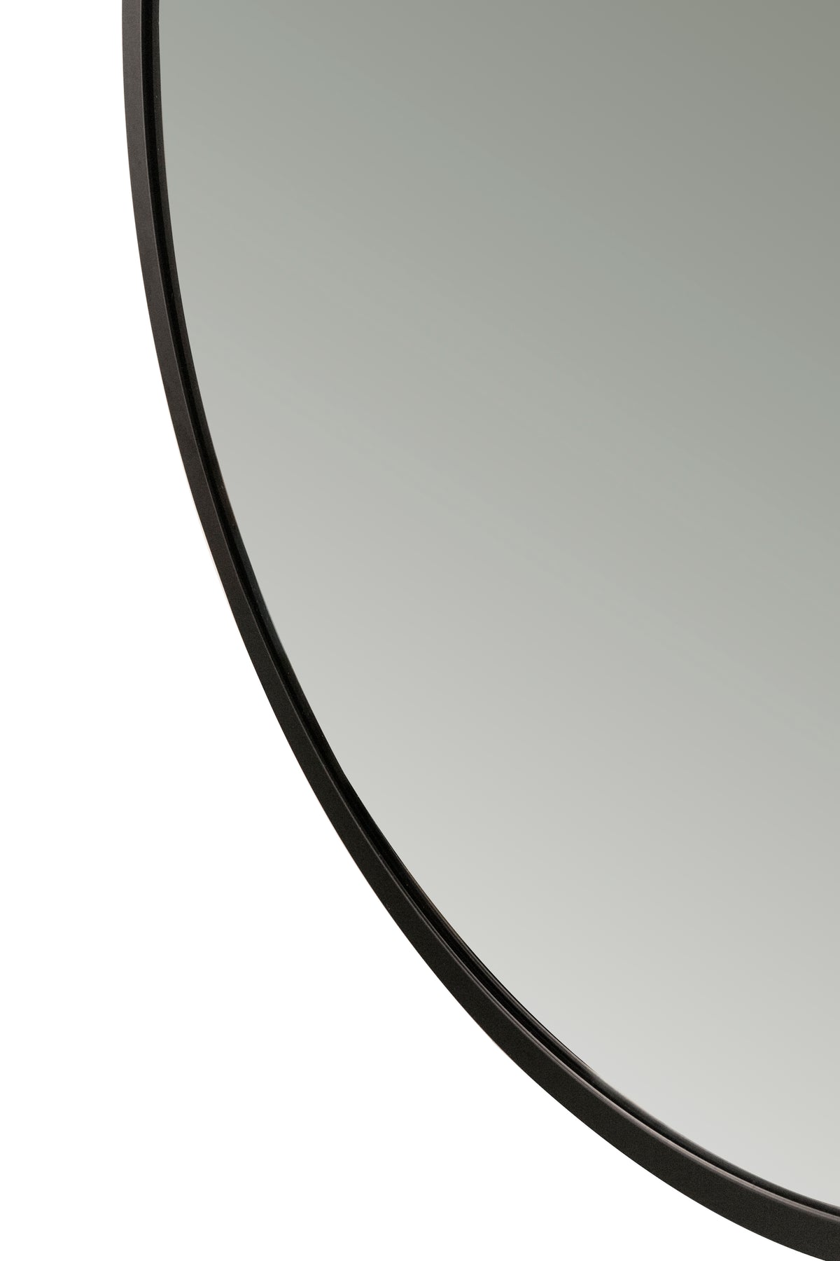 Oslo Round Black Leather Mirror - 600mm