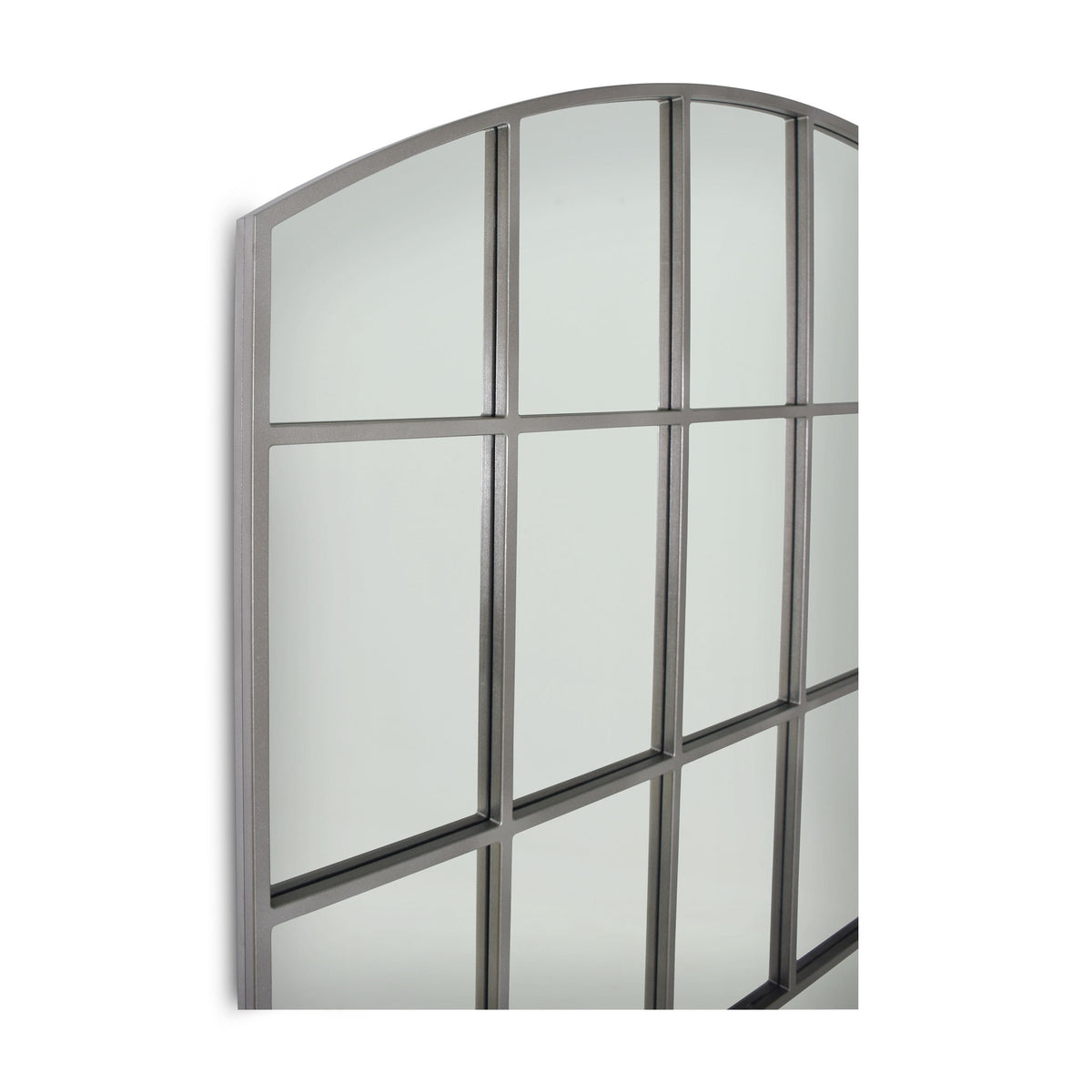Landscape Arch Grid Arch Metal Frame Mirror - Hardware Inspired Finishes