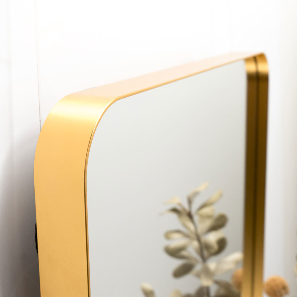 ‘Sienna’ Leaning Mirror 1500mm x 500mm Recessed in Gold metal frame