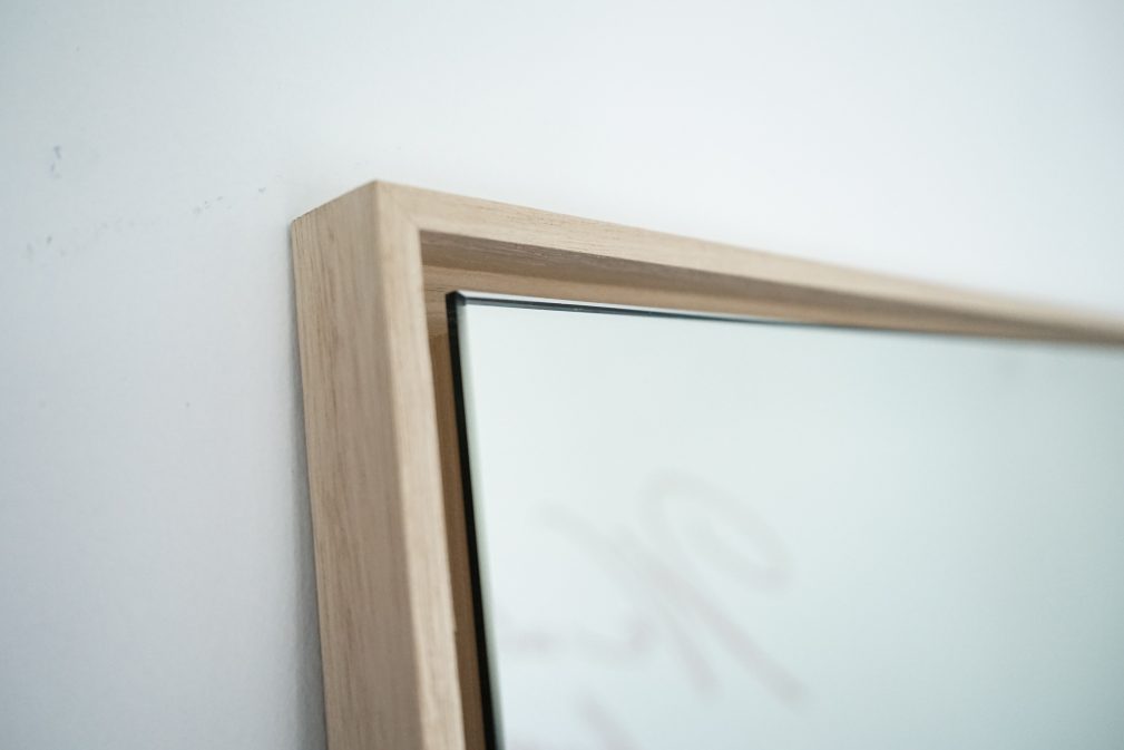Full length-Leaning Floating  Mirror – Slim-edge Timber Float Frame 900 x 1800mm