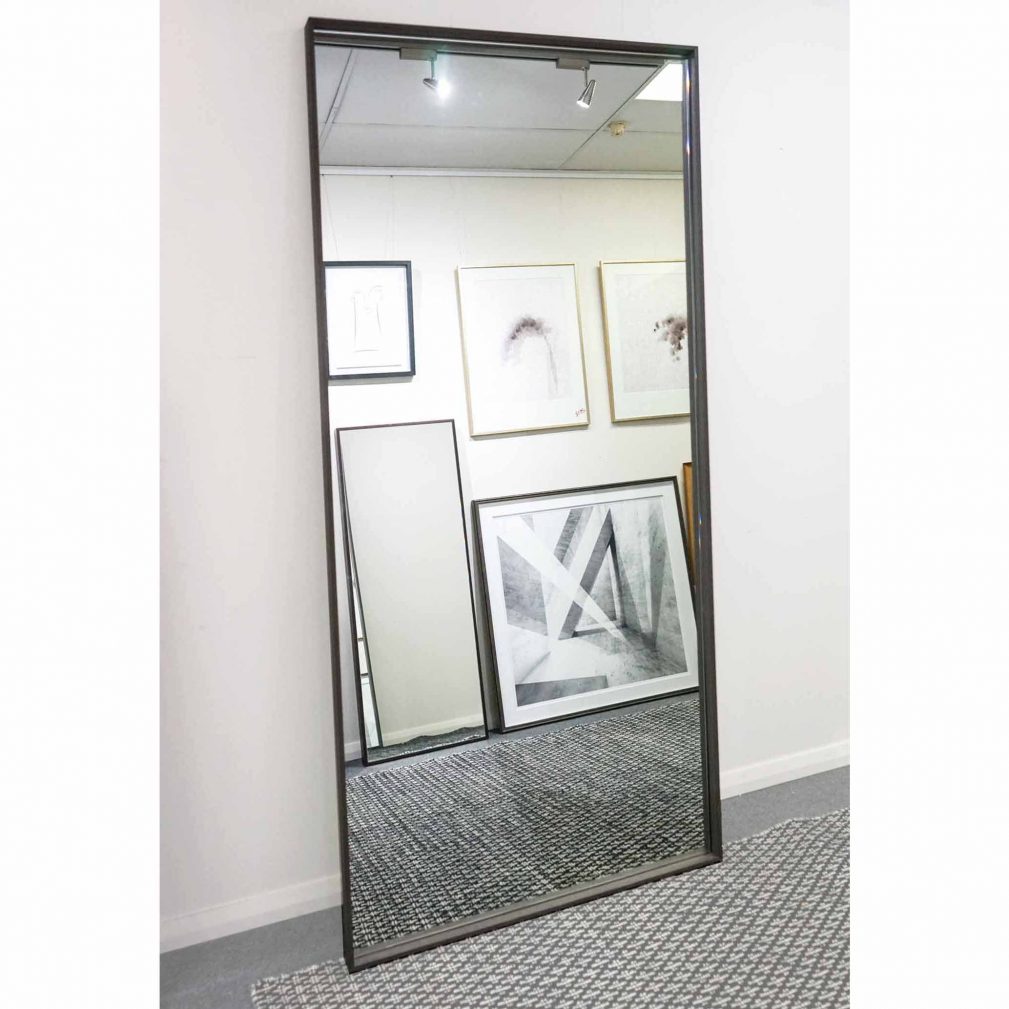 Full length-Leaning Mirror – Grey Timber Frame 900 x 2000mm