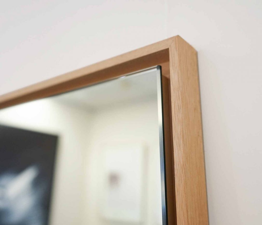 Full length-Leaning Floating  Mirror – Slim-edge Timber Float Frame 900 x 1800mm