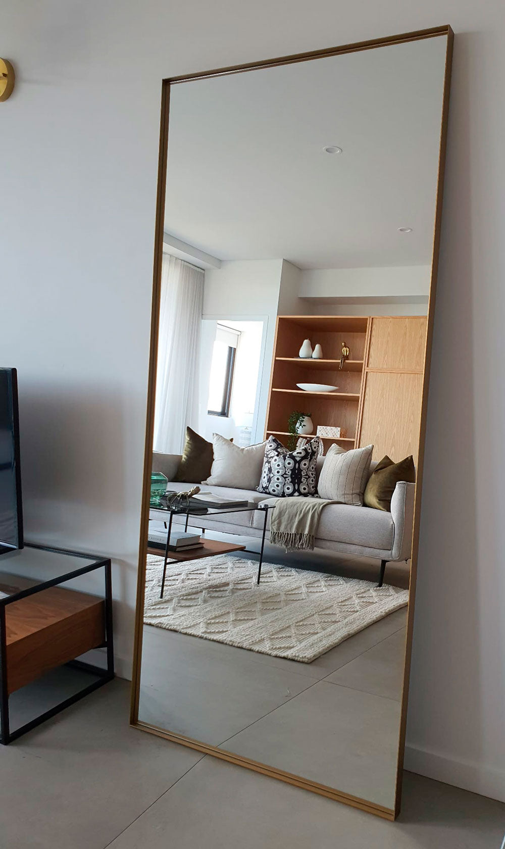 London Brass Standing or Wall hung Mirror
