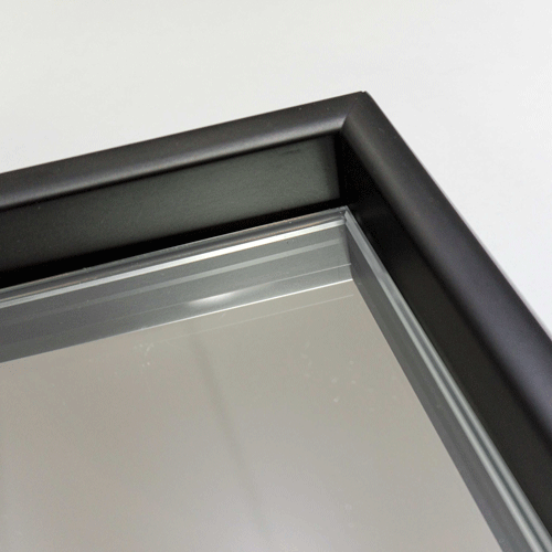 Box Framed Mirror Black – 55cm Deep Frame (rounded edge frame)