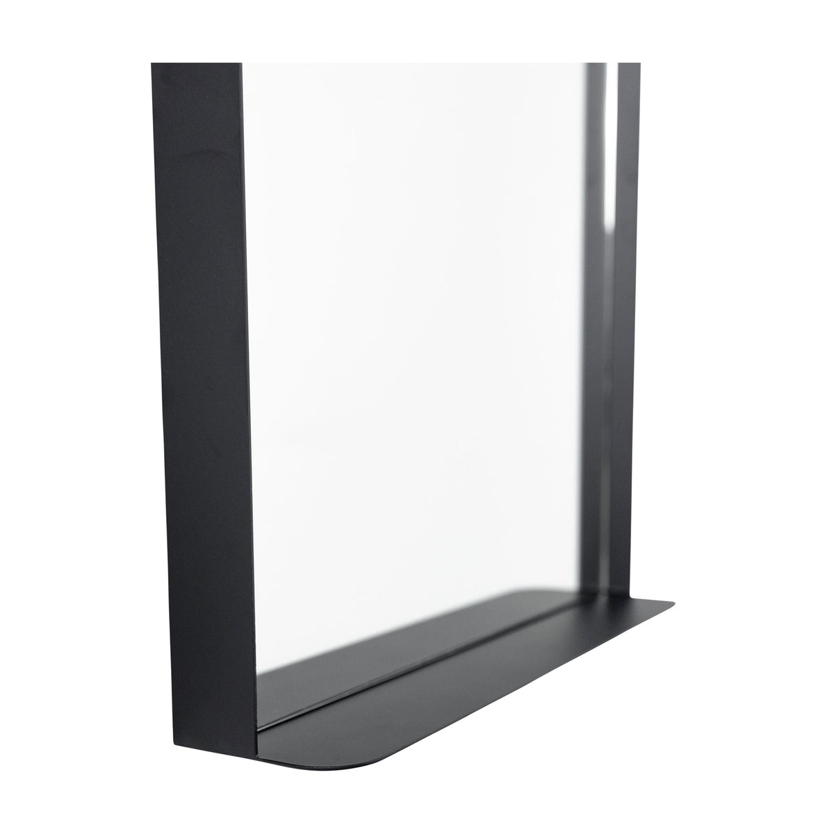 Helsinki Black Metal Bathroom Mirror With Shelf  - 500mm w x 750mm h