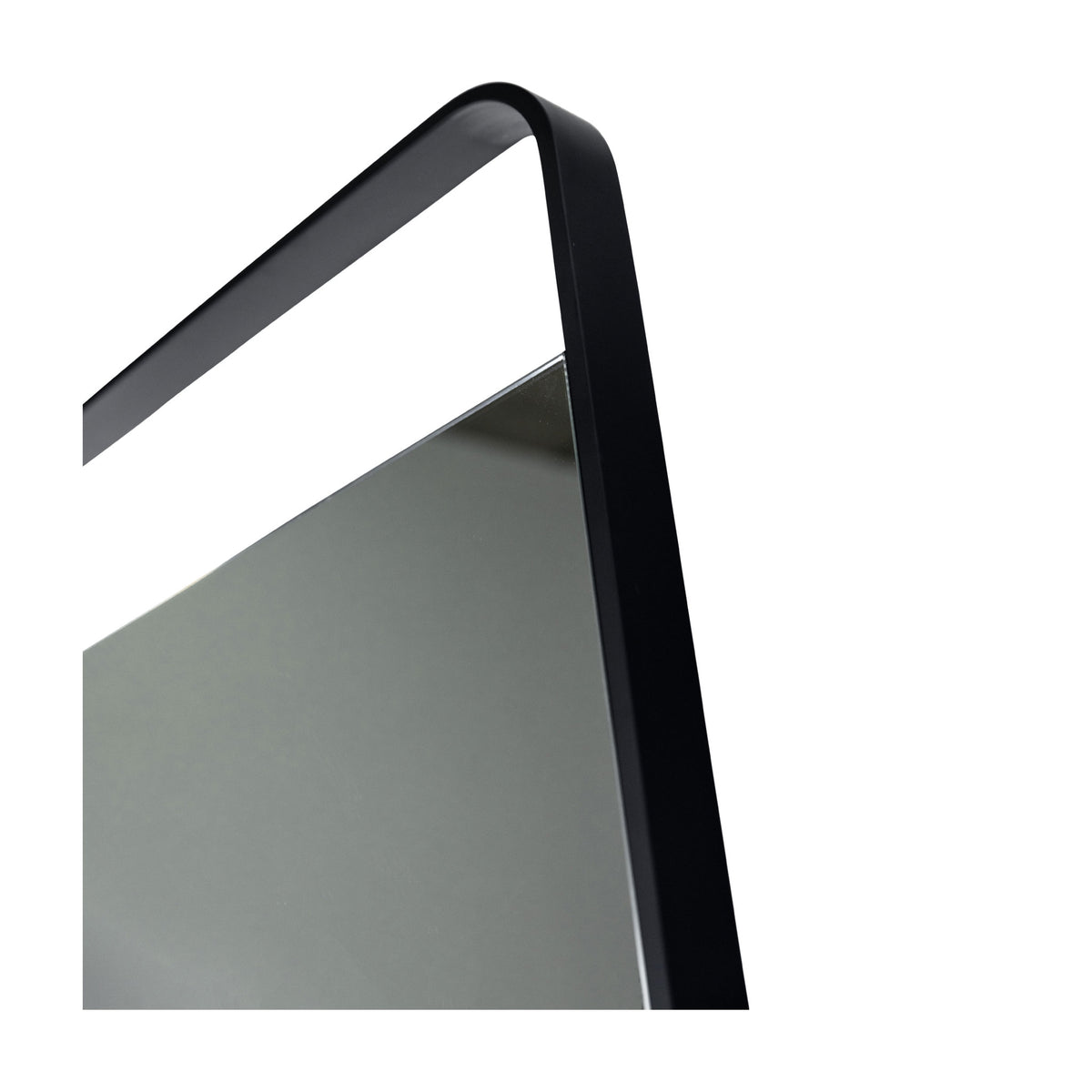 Lyon Matt Black Metal Mirror with shelf - 550mm w x 1000mm h