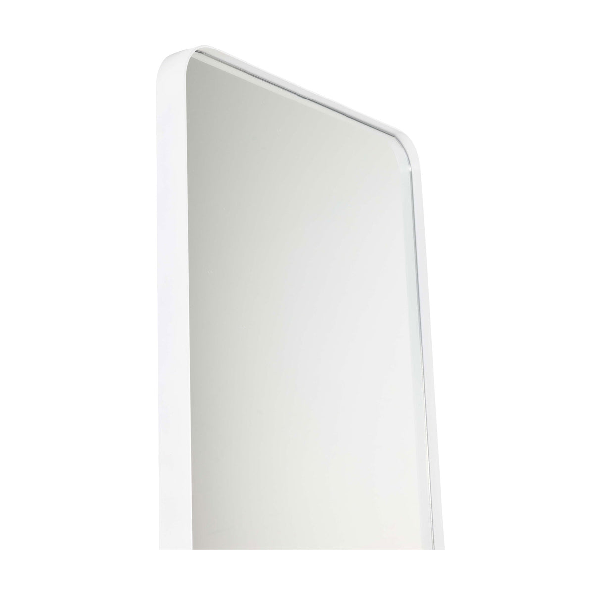 Sienna Radius Corners White Metal Mirror - 500x750mm