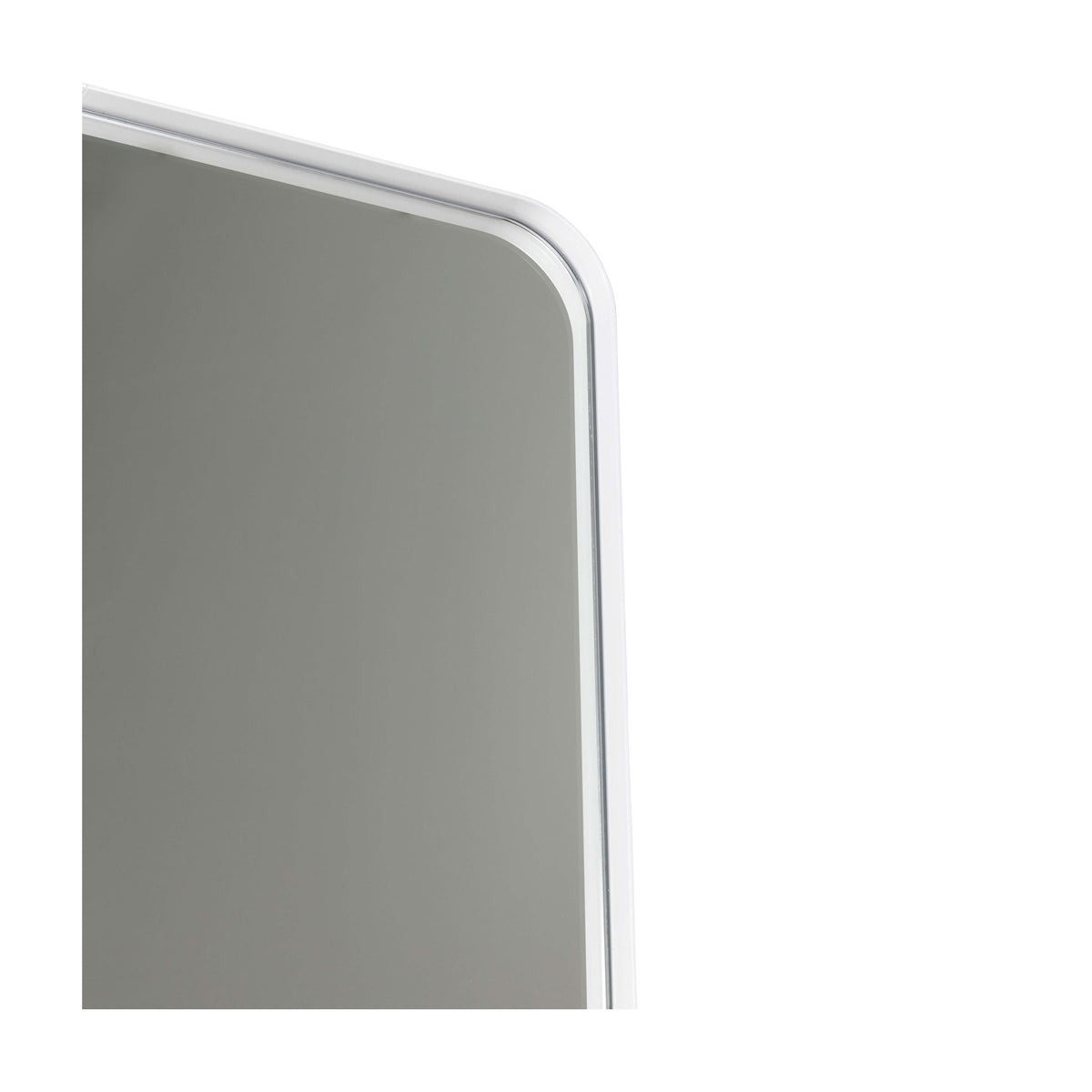 Sienna Radius Corners White Metal Mirror - 500x1500mm