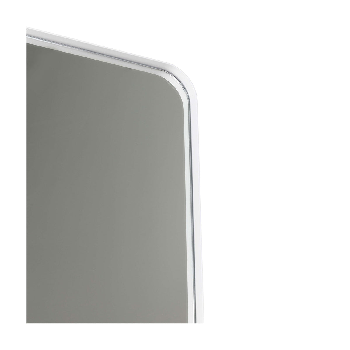 Sienna Radius Corners White Metal Mirror - 500x750mm