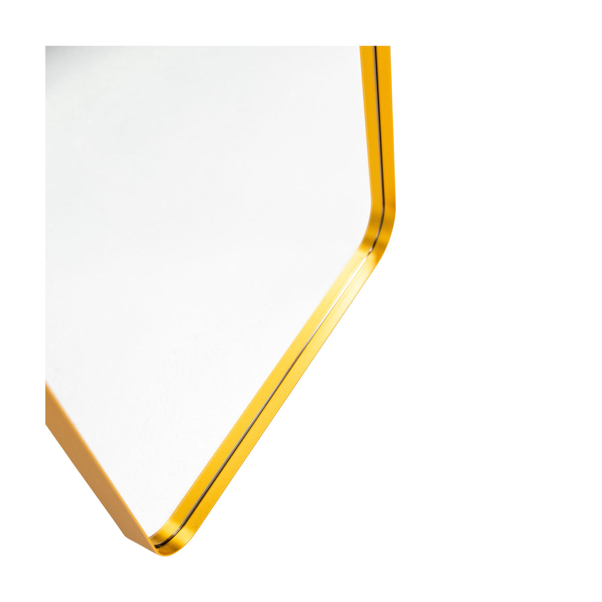 Sienna Radius Corners Gold Metal Mirror - 500x1500mm