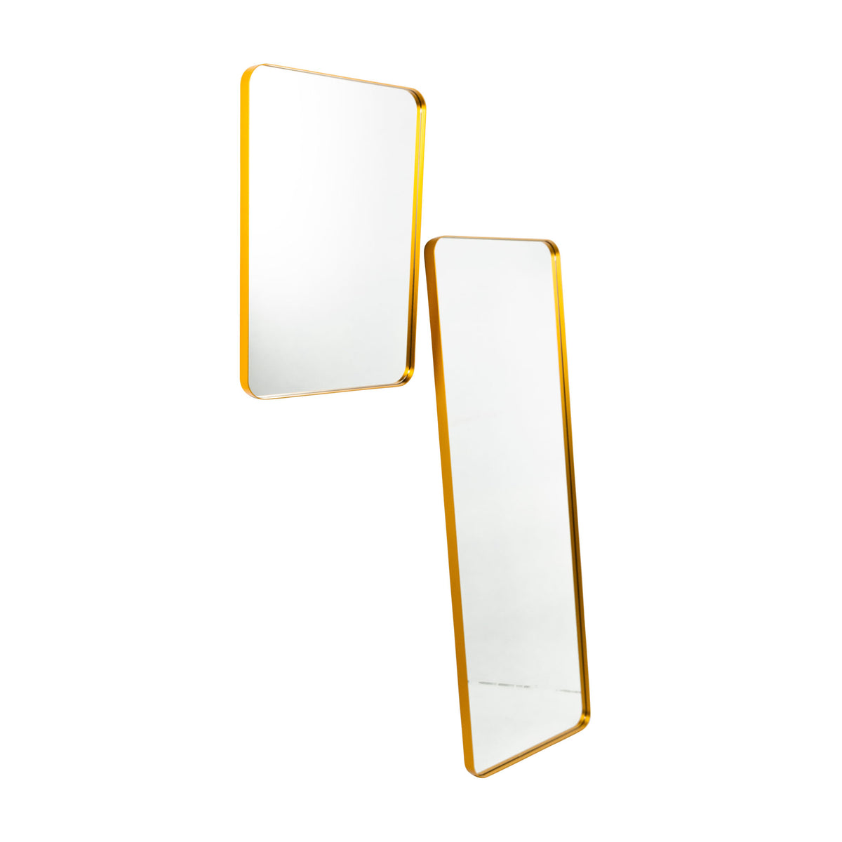 Sienna Radius Corners Gold Mirror - 500x750mm