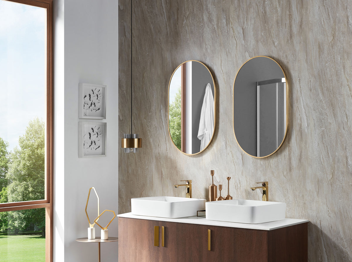 Sofia Elliptical Brass Mirror - 500x750mm