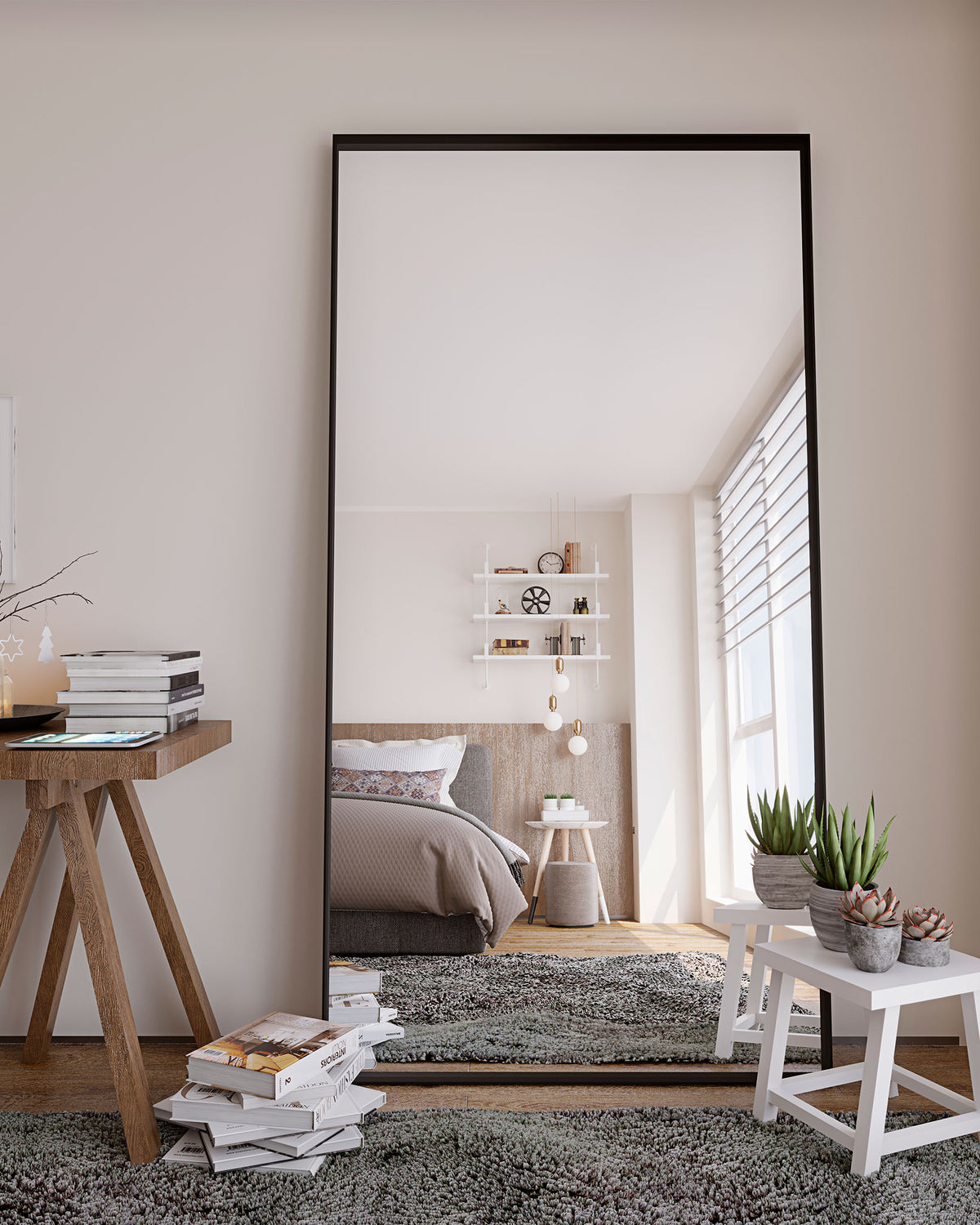 Black Box Framed Mirror (55mm Frame Squared Edge)