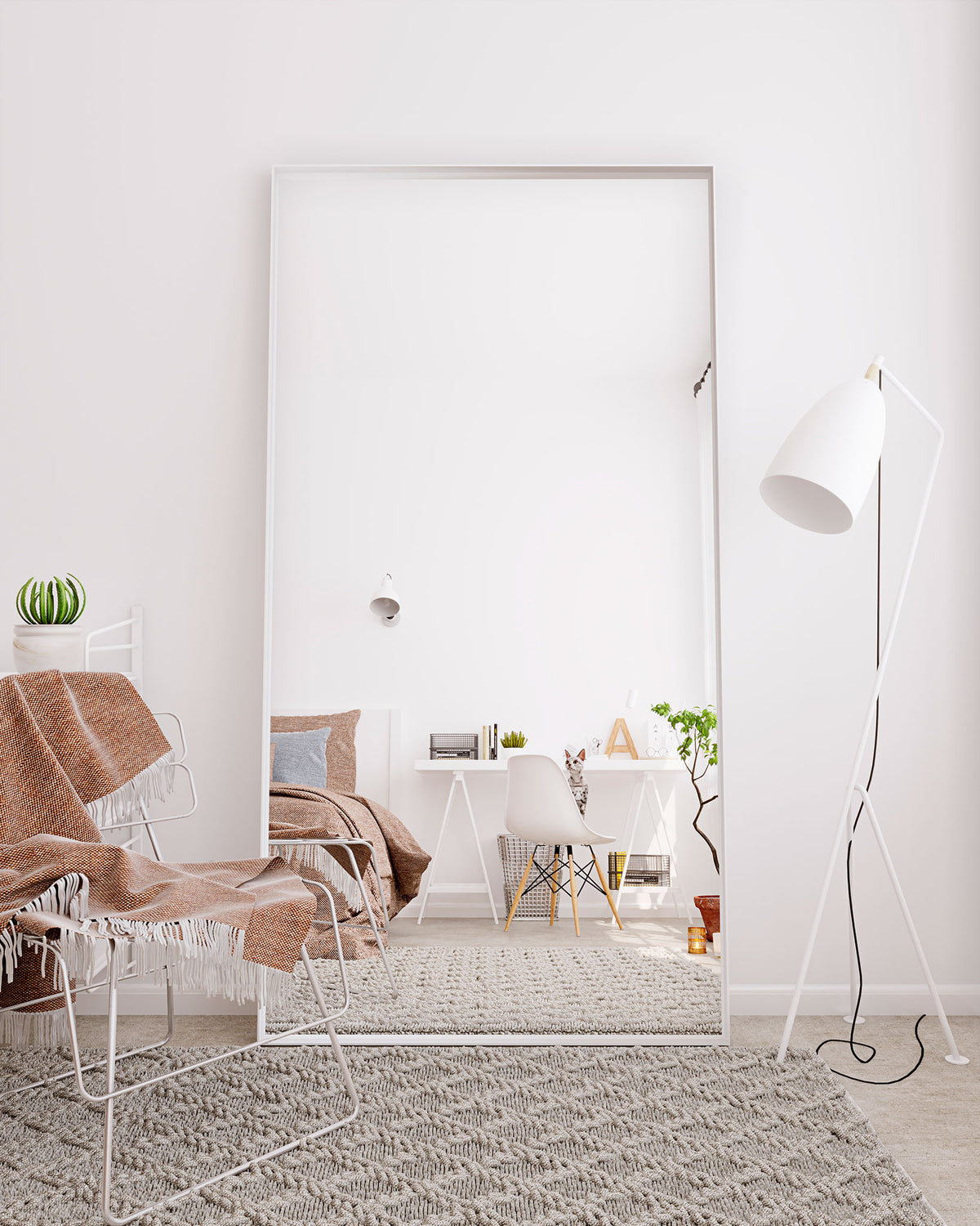 White Box Framed Mirror (55mm Frame Squared Edge)