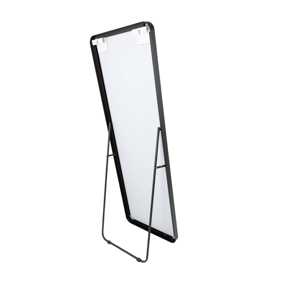 Talinn Radius Corners Black Metal Mirror With Stand - 500x1500mm