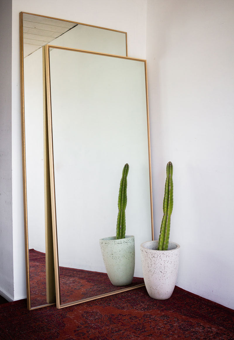 Full length-Leaning Floating  Mirror – Slim-edge Timber Float Frame 900 x 1800mm