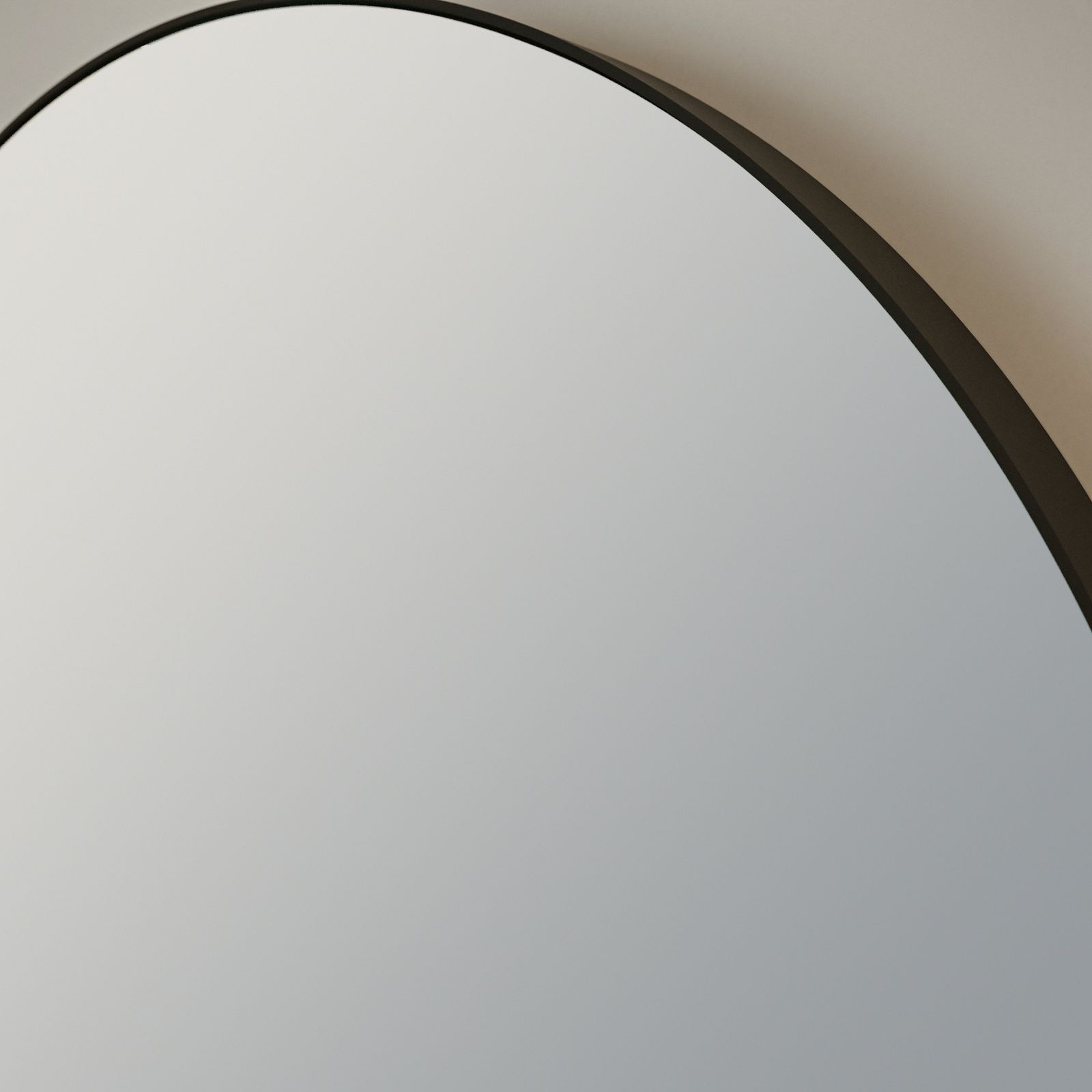 Ava mirror, Metal · Black, No backlight — corner detail
