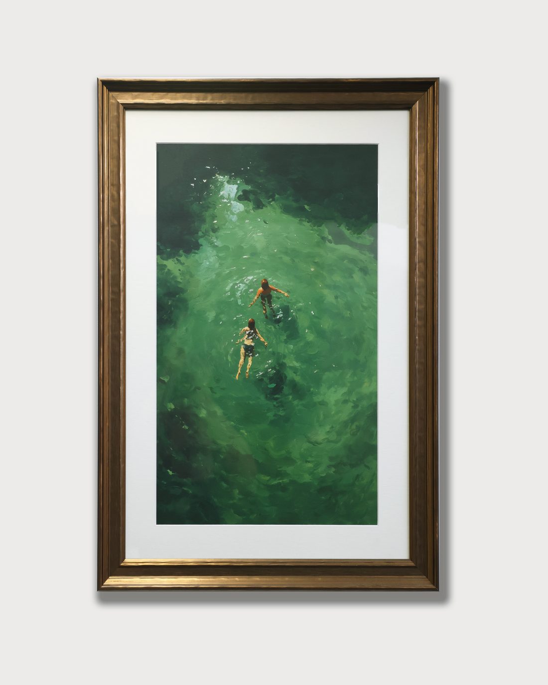 The same painting in a bronze frame with a cream mat board border