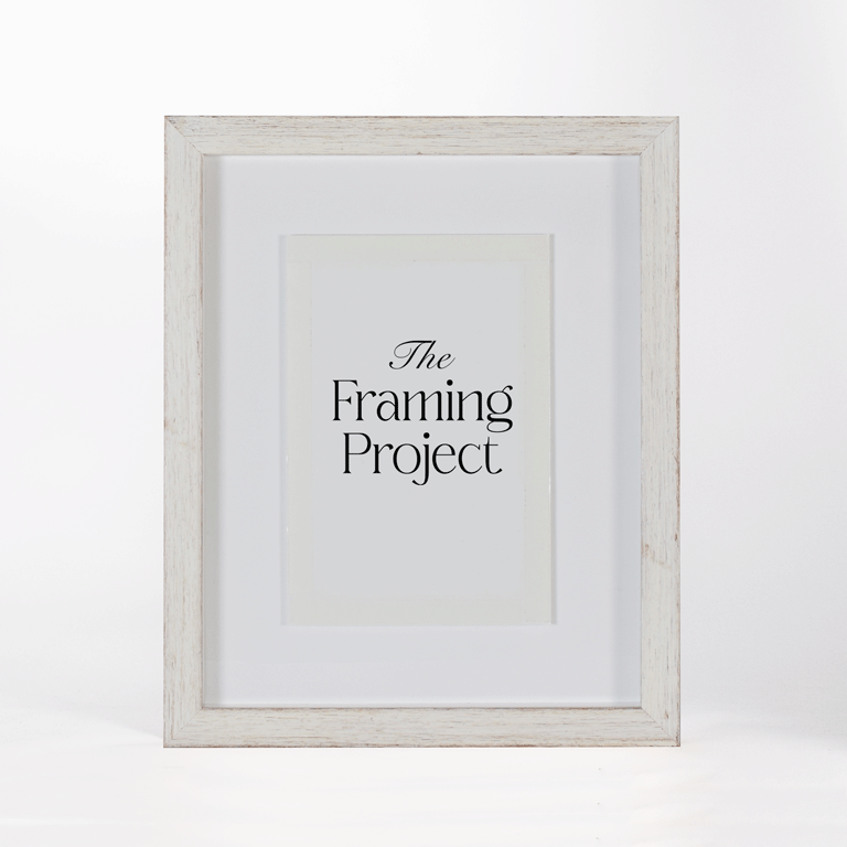 A5 shadow box frame, white distressed