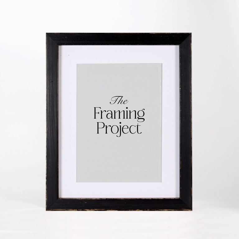 A5 matboard frame, distressed black
